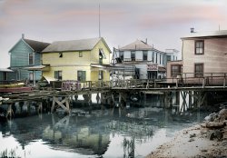Goose Creek, houses on the water, Jamaica, N.Y. From this Shorpy photo. View full size.
 Great workI grew up not that far from here on Long Island,always loved the water and beaches.
(Colorized Photos)
