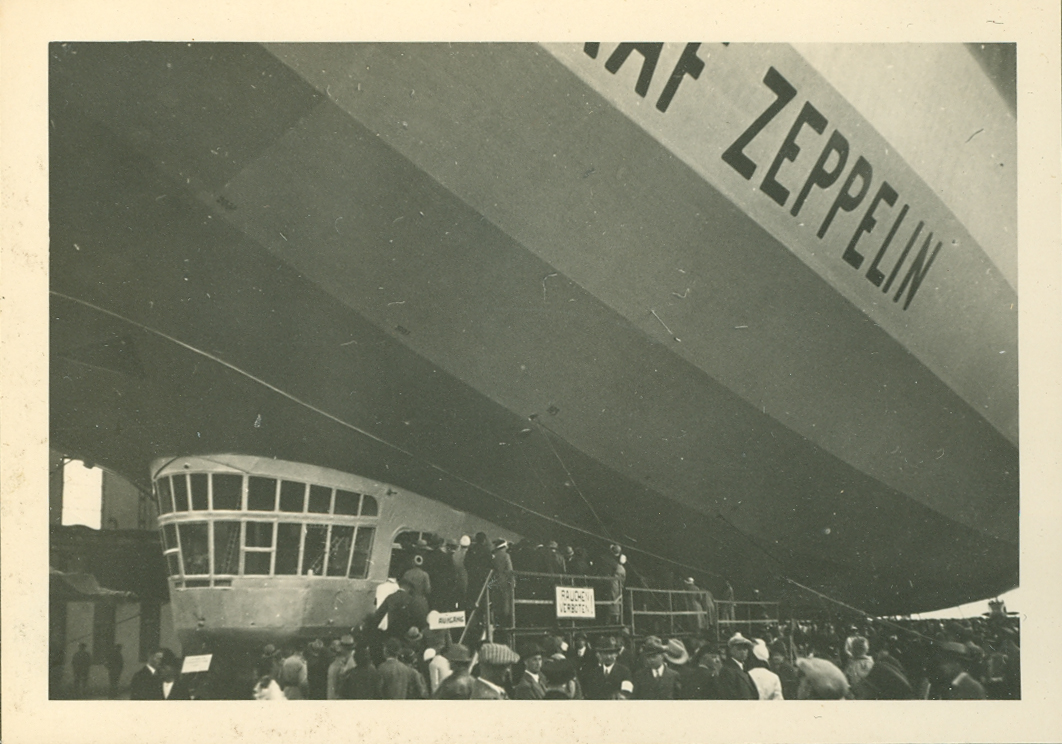 Sam Lippman went to Germany in the early 1930's to study medicine and left some fabulous images of his stay there.  Here he visits the Graf Zeppelin in its hangar at Friedrichshafen in June of 1933.