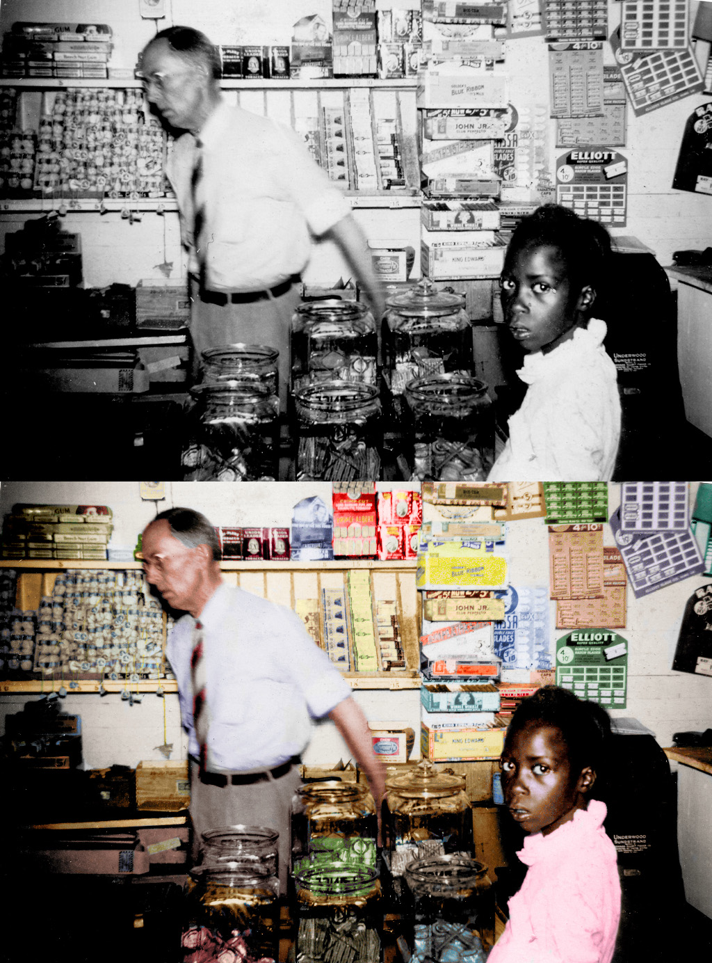 My great grandfather, Haskell "Hack" Martin in his general store in Saluda, South Carolina in the 1930's. View full size.