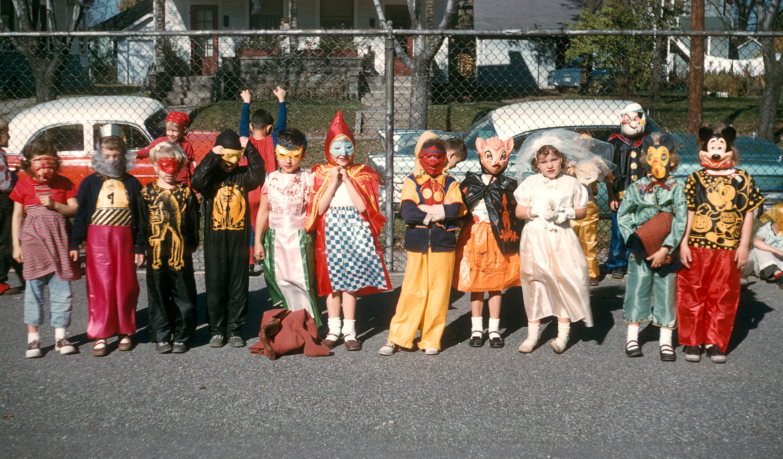 Kodachrome taken by a school teacher of her class in Michigan 1958. Collection of Joe Geronimo. View full size.