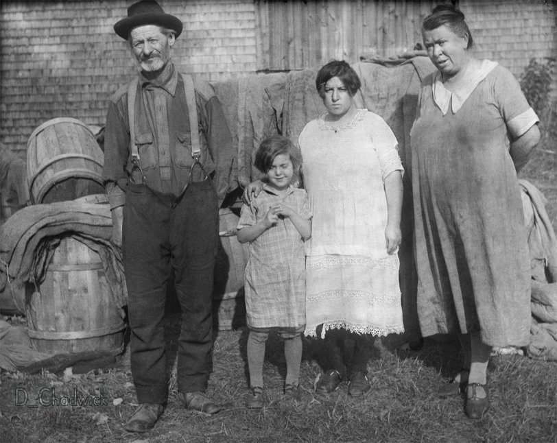New England farm family at the height of the Great Depression. Scanned from the original 5x4 inch glass negative. View full size.
