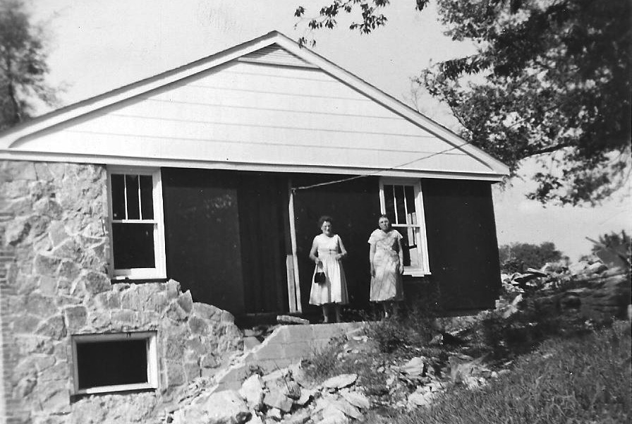 Hattie Cantrell's (probably mis-spelled) new house in Nashville, TN. Hattie (left), Mattie Louise Spain (LeMay) on the right. The date on the back of the photo is August 24 ,1956. The house is still there and Hattie still lives there. View full size.