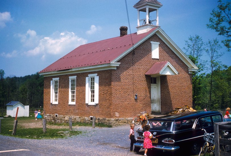 Grandfather Jack documented the last day at my mother's school in Honey Grove, Pennsylvania in 1959. The following year, school would start in the new, modern, consolidated elementary school down the road. View full size.
