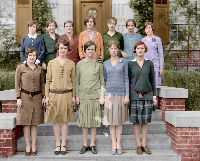 Colorized from Shorpy's files. Holton-Arms School. Harris &amp; Ewing glass negative. View full size.
