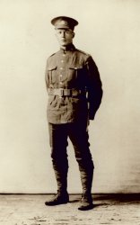 My great-uncle, Hubert Blanc, who died at Passchendaele on November 8, 1917, a hundred years ago this week.  He was an older brother of my maternal grandmother, and signed up with the 28th (Northwest) Battalion in Saskatchewan where he was a farmer.  He was wounded on November 6, the day the town of Passchendaele was taken, and died two days later.  The battle ended on November 10 when the Canadians cleared the town and adjacent ridge of counter-attacking Germans. View full size.