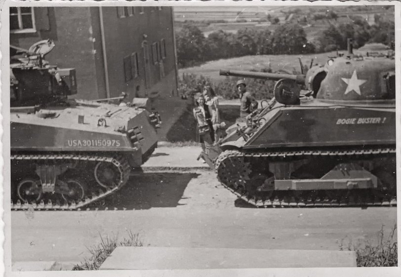 This my father's Sherman Tank from WW2. He was a tank commander. View full size.
