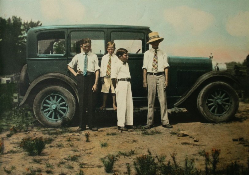 My grandfather and his brothers somewhere in Alabama in the 20's. View full size.

