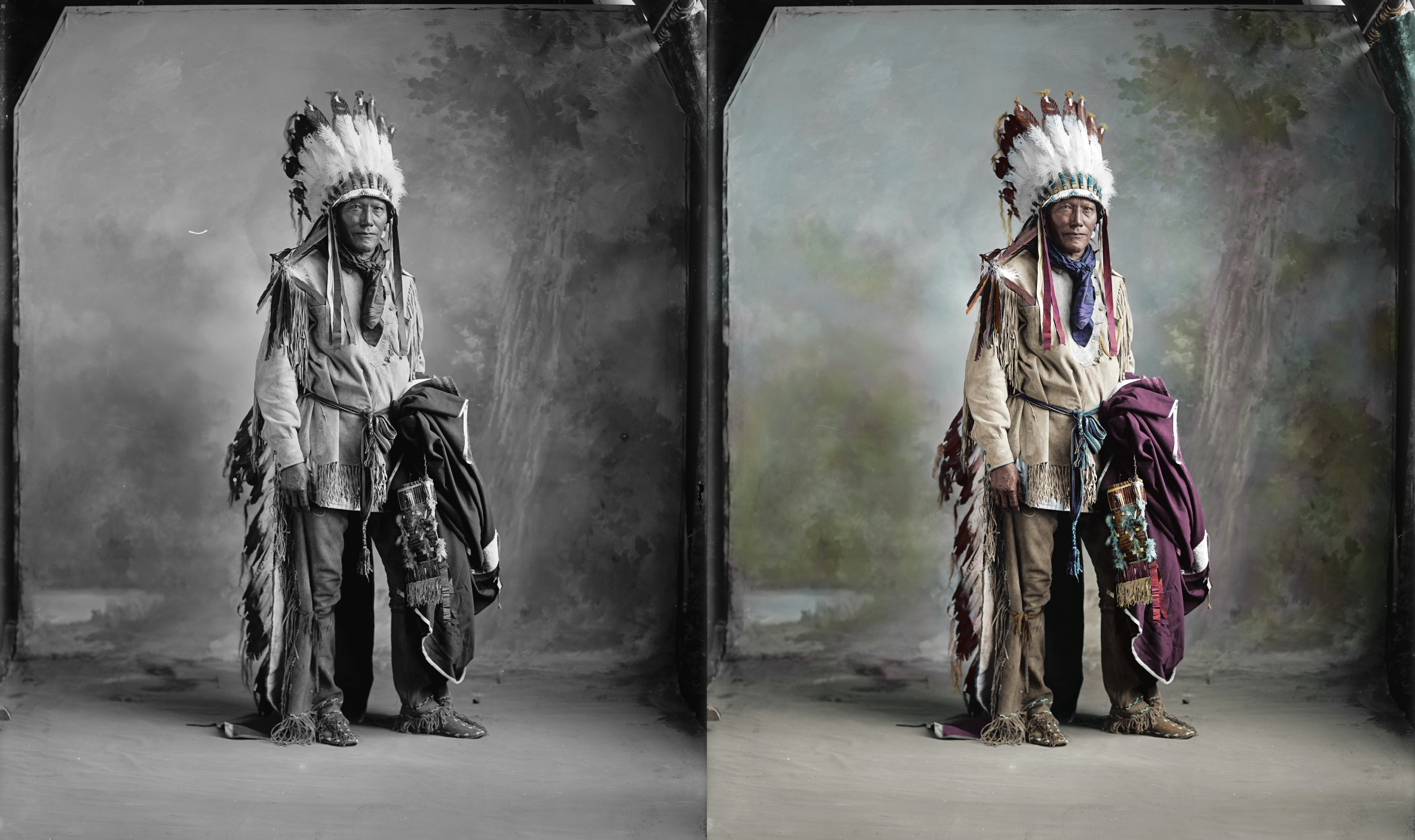 Indian: Porcupine. From Harris & Ewing Glass Negative, Library of Congress, Published between 1905 and 1945. View full size.