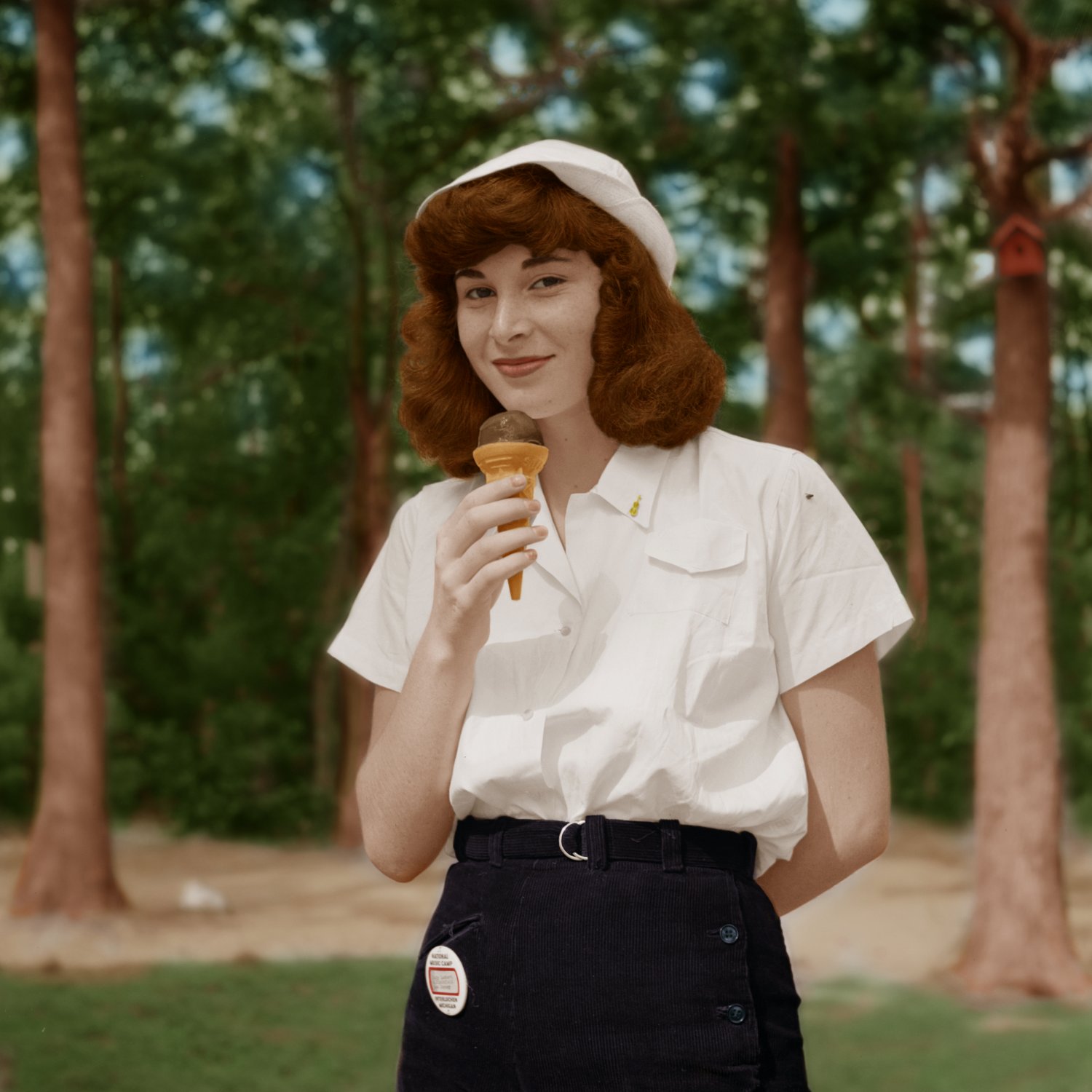 One of several colorizations I did of this Shorpy beauty. While it's not the greatest quality, this one has a certain ethereal quality that I like. View full size.