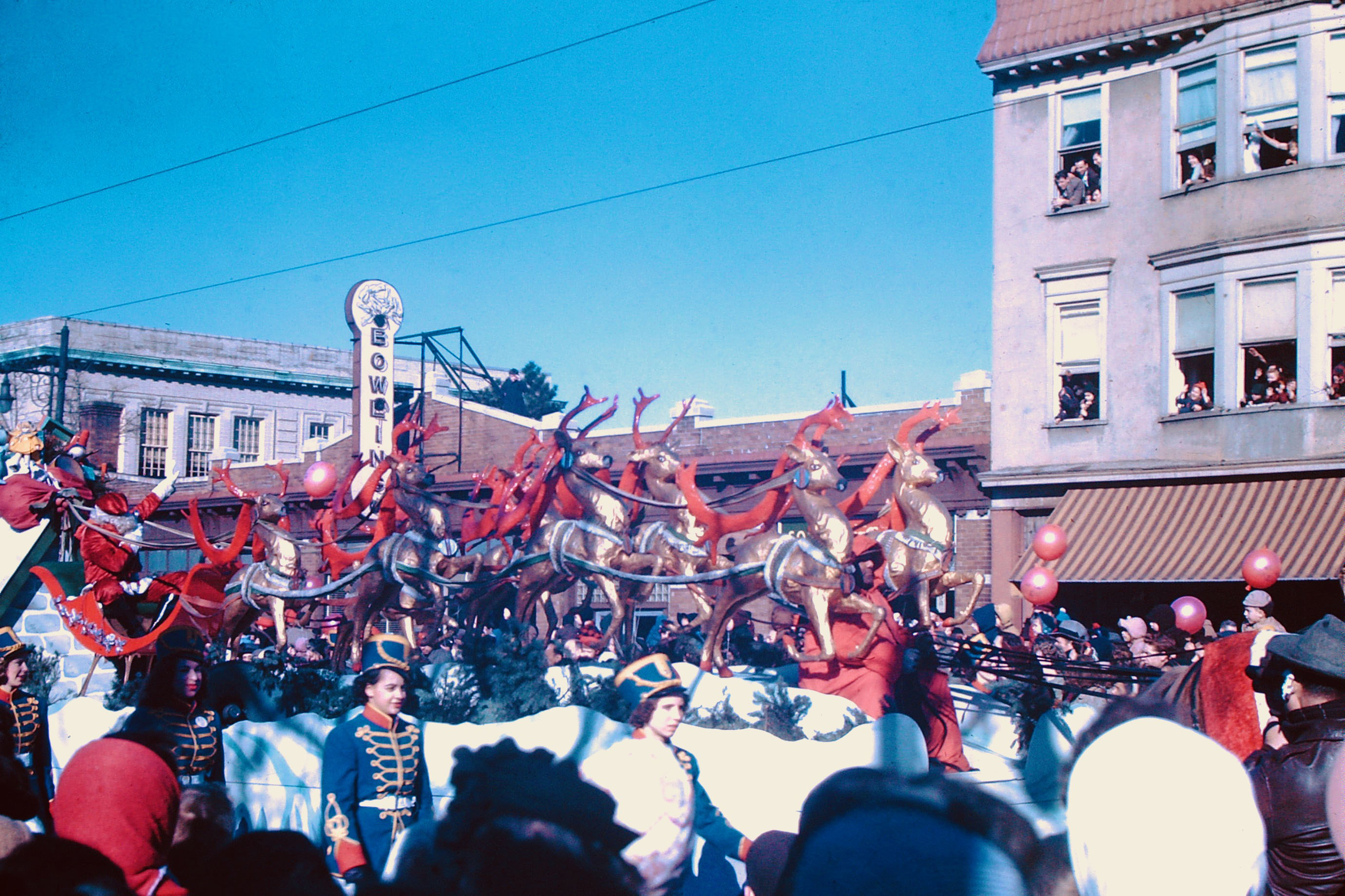 The 1946 Thanksgiving day parade in Irvington, New Jersey.