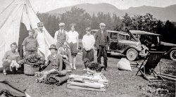 Found photos of a family from New Hampshire, 1929-1935, out on several automotive camping trips around Mt. Chocorua, Chocorua Lake, Hampton Beach and Rye areas of New Hampshire. This trip is dated 1932.
(ShorpyBlog, Member Gallery)