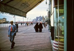 My grandfather won a trip to Atlantic City in 1956.  He bought a small camera and began taking hundreds of pictures, mostly of life in and around eastern Ohio.  This is from one of his Kodachrome slides. View full size.
(ShorpyBlog, Member Gallery)
