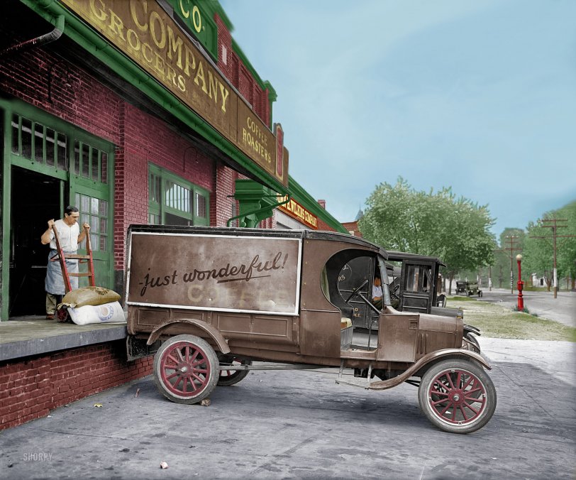 Washington, D.C., circa 1925. "Ford Motor Co. truck, John H. Wilkins Co." National Photo Company Collection glass negative. View full size.
