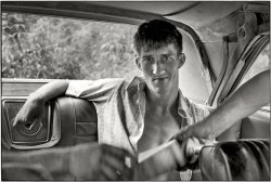 "Cornett family, Kentucky, 1972. Rider in back of car." Continuing the previous post with a view of the back seat. Print from 35mm negative by William Gedney. Gedney Photographs and Writings Collection, Duke University.  View full size.