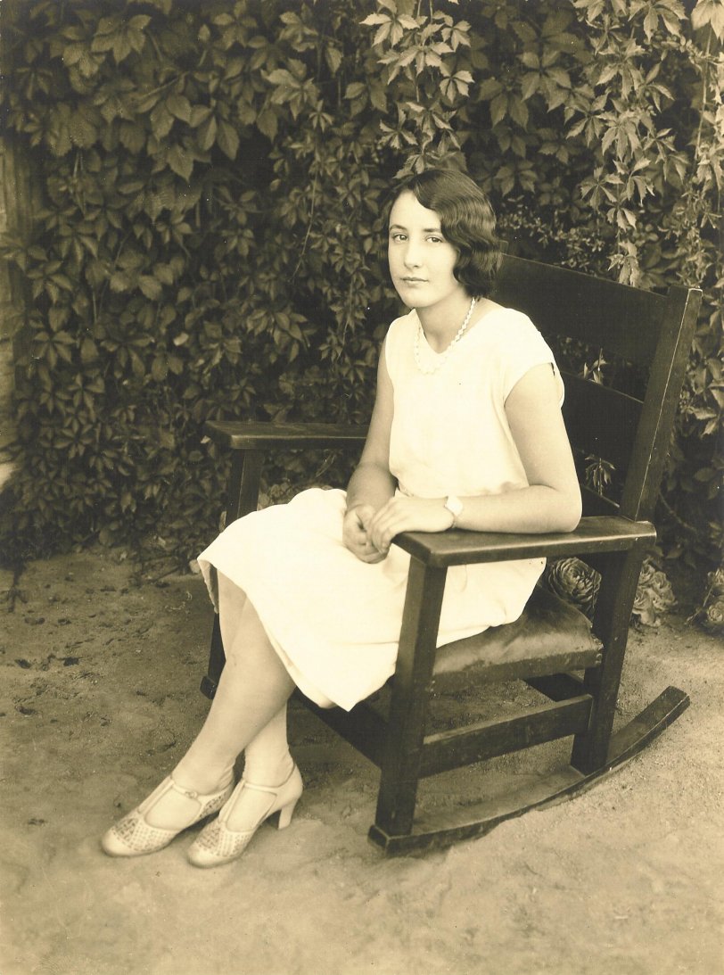 My fraternal grandmother in Fresno, CA, sometime around 1935 when she would have been about 17. View full size.
