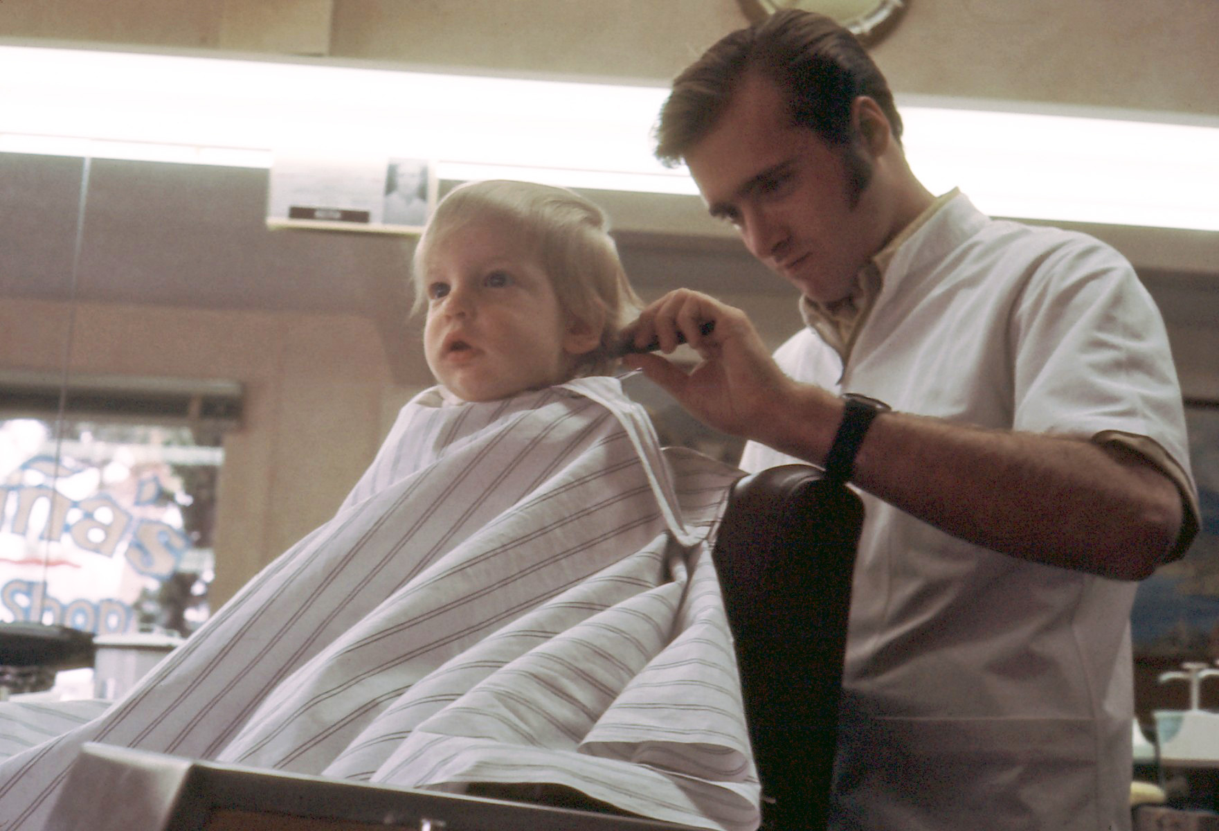 My friend Doug's first haircut, March 1969. View full size.