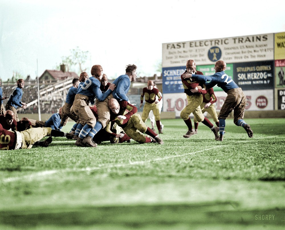 Colorized version of "Marines vs. Army: 1924." View full size.
