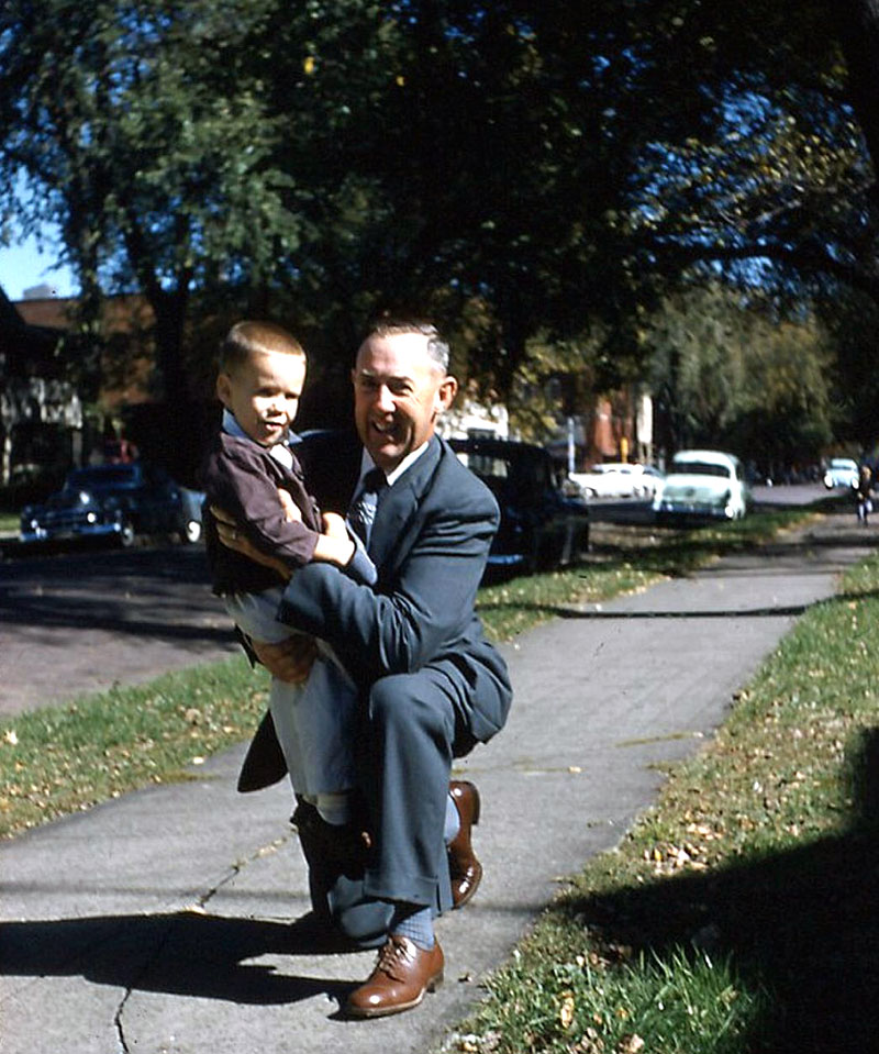 Another 35mm Kodachrome slide of my grandparent's visit to NW Chicago in 1954. That is me in his arms. Now I have 3 grandchildren and I know the strong feelings that reside behind that smile. View full size.
