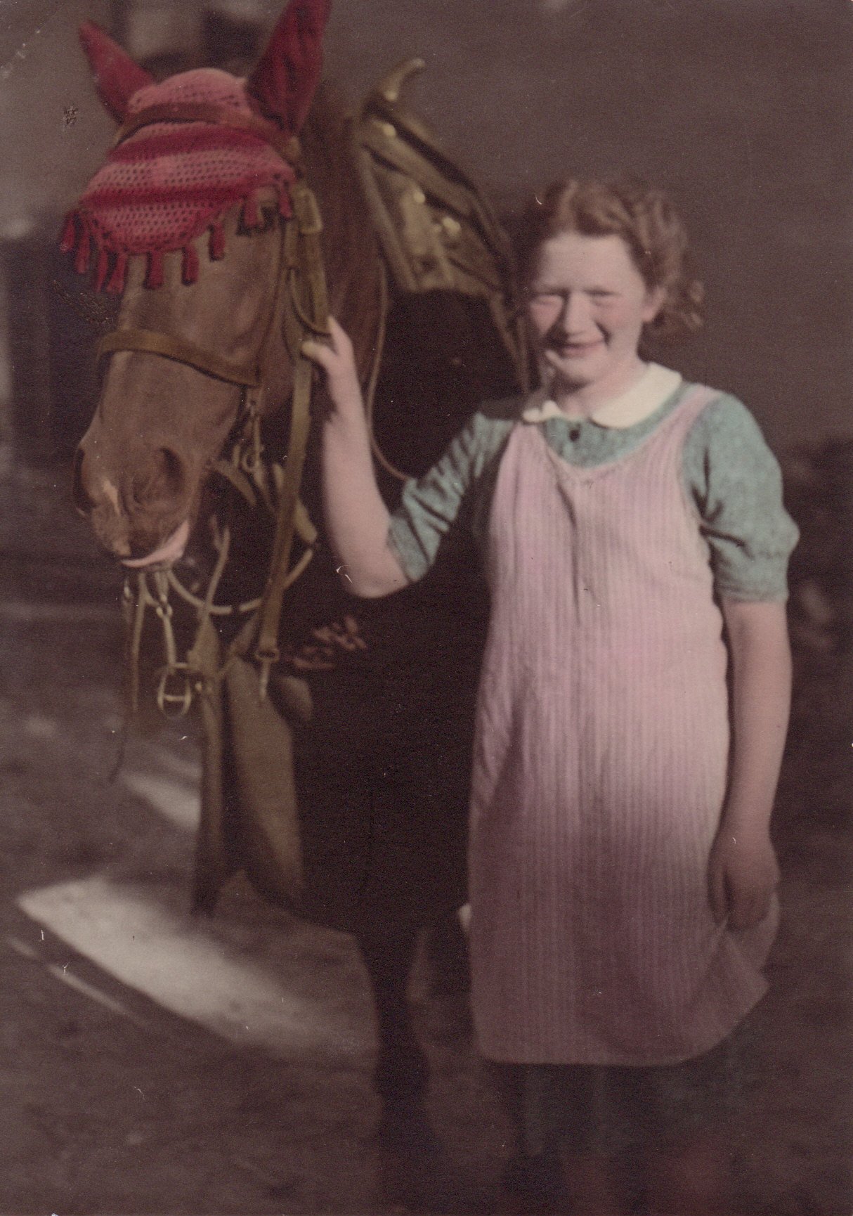 My mom in 1945 (With horse Fanny) 