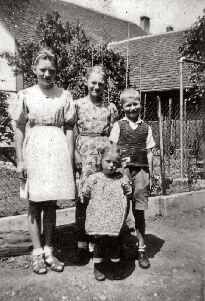 My Mom with her siblings in 1946 near Zurich, Switzerland.
