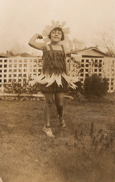 My mother, Sara Sharp, in Meridian, Mississippi around 1930. In costume made by my grandmother, Lucile Sharp.
