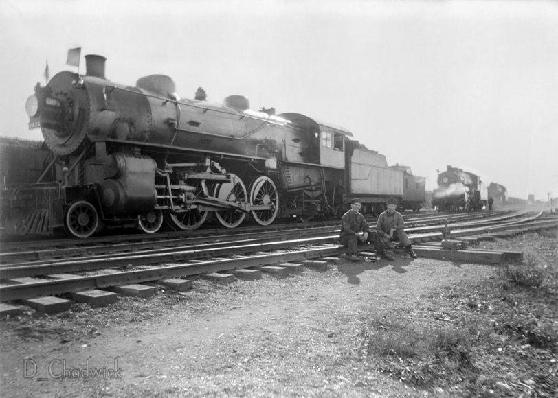 Thanks to Lost World I was able to confirm this is the engine he said it was in his comment.  It was one of twenty the NYC received in 1911 from The American Locomotive Company (ALCO).  Up-state central New York. Scanned from the original 7x5 inch glass negative.
