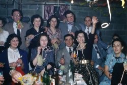 New Years Eve 1951, Port Washington NY in my uncle's basement. That's mom seated 2nd from left.  My big sister (their first of five children) was born 3 months later.  Dad took the photo.  Evidently this party was a humdinger from the other photos taken that night. 