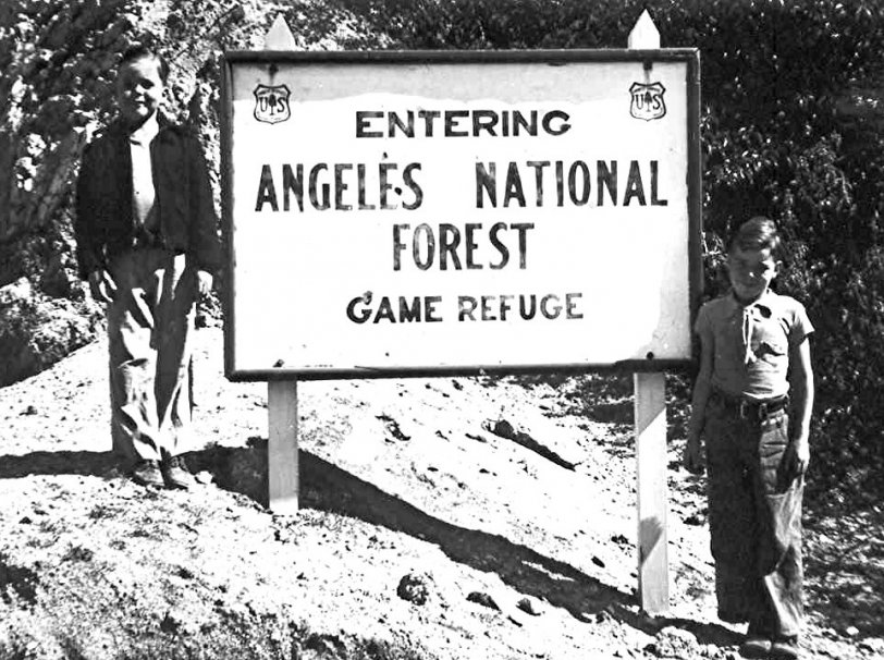 My brother Bob and I entering Angeles National Forest.
