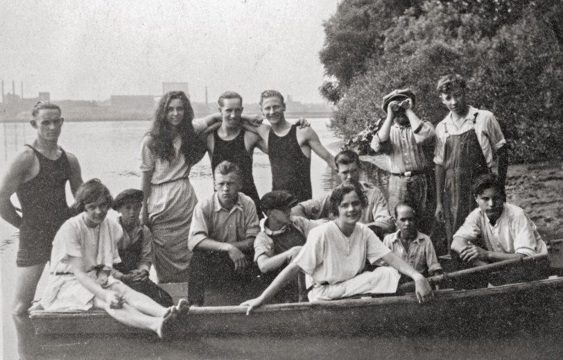 A boat outing to Dewey Beach near the Al Fresco Amusement Park in Peoria, Illinois. Circa 1930s. The outing was organized by the Neighborhood House social service organization.
Neighborhood House Association, 1020 S. Matthew, Peoria IL, established in 1896, is dedicated to providing a Safe Haven with comprehensive services that meet the social, emotional and material needs of individuals and families from infancy to the elderly.
