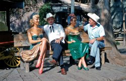 Knott's Berry Farm, Buena Park, California, c. 1961. My father-in-law Woodrow is decked out is full western style bolo tie and hat. Kodachrome slide. View full size.
(ShorpyBlog, Member Gallery)