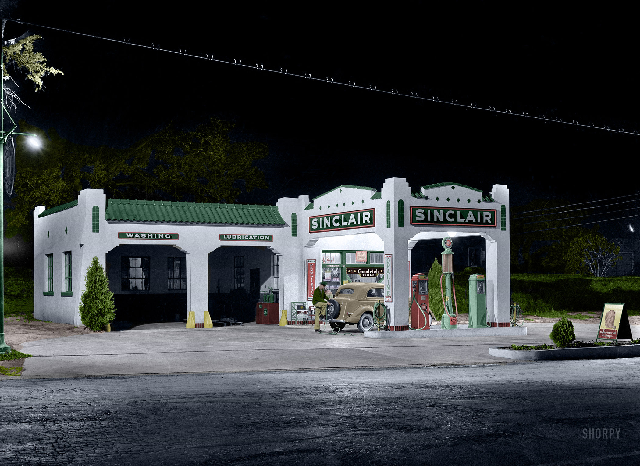 My colorized version of the Shorpy original Night Service.