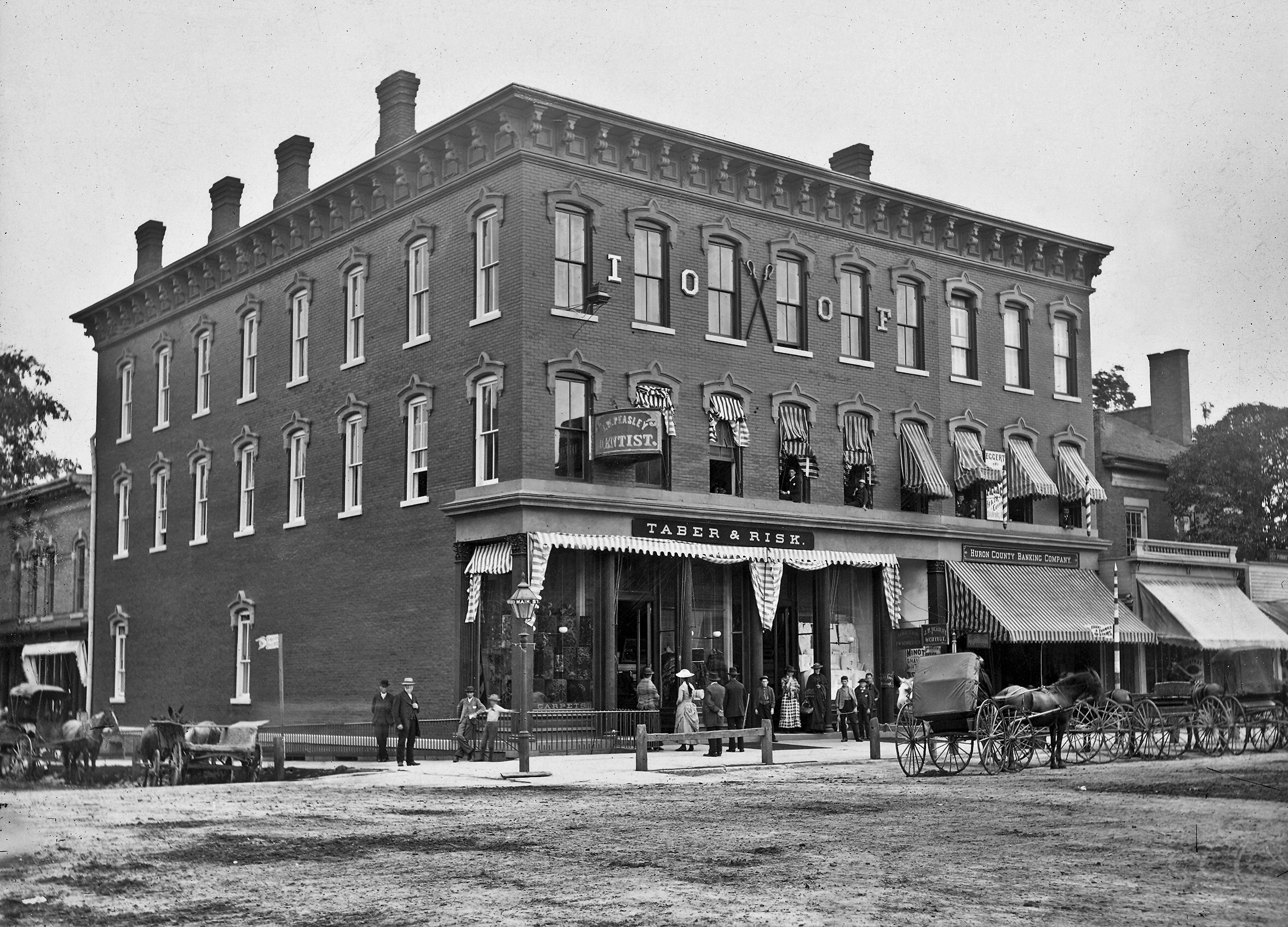 Taber & Risk department store, Norwalk Ohio, circa 1890. My grandfather would manage this store, by then called B.C. Taber, during the Depression. He went back and found photos of the store nearly to its founding in the 1870s. This is one of them. View full size.