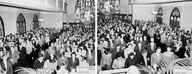 Park Manor Church, Chicago, Easter Sunday, April 1, 1945. My father, Rev. S. Lawrence Johnson, was pastor of this church. View full size.

