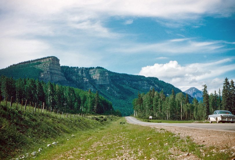 Somewhere near Pikes Peak, Colorado in a 1955 Buick Special, circa 1959-1960. Kodachrome slide. View full size.
