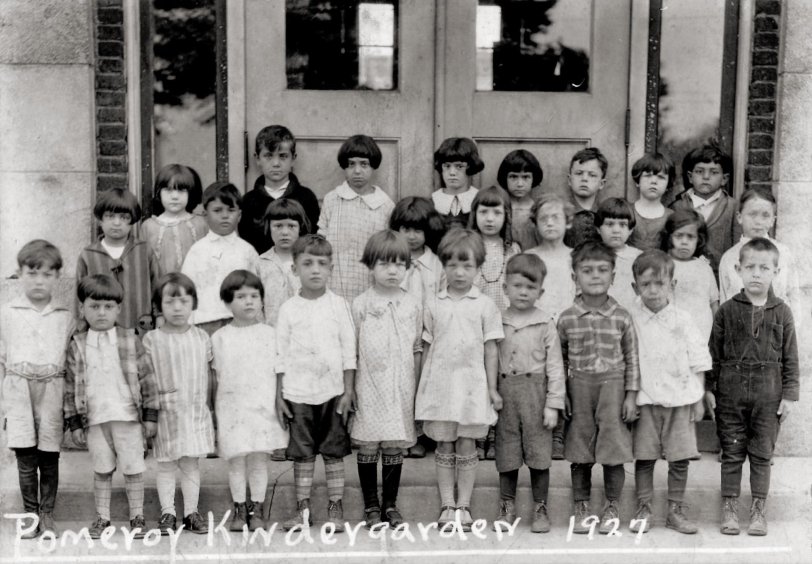 The kindergarten class at the Pomeroy School in Cortland, NY. 1927.
