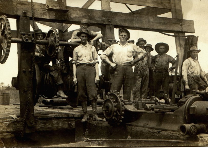 I think this photo was taken at one of the family sawmills in Mississippi in the early 1900s. I'm not sure what the equipment is for, but it sure looks impressive. View full size.
