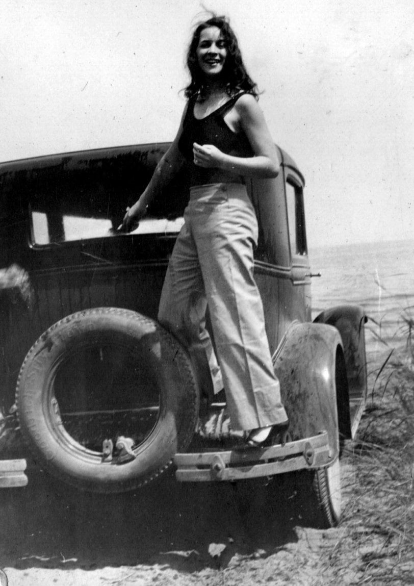 My grandmother's 100 birthday is Dec 12. Here she is as a young lady in 1930 at Lake Rondeau. View full size.
