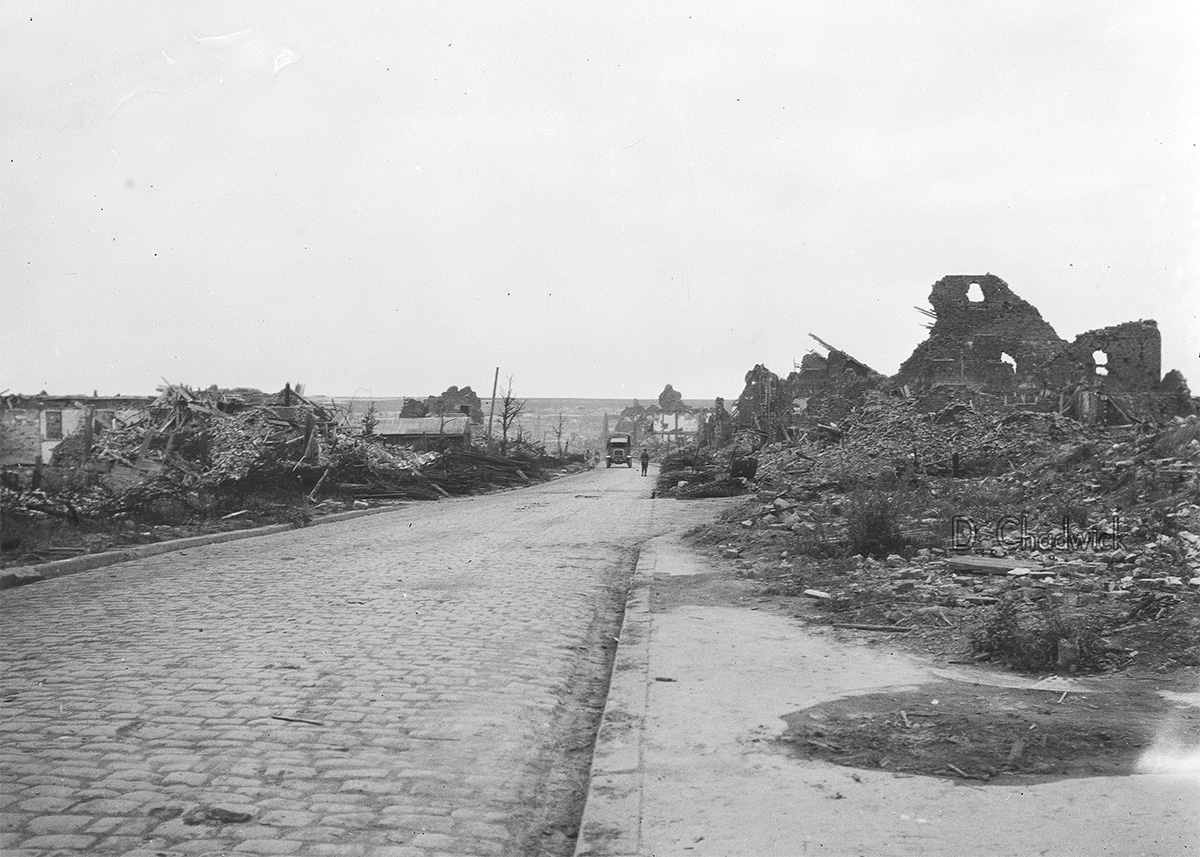 Photo taken by a Captain in the Red Cross in the area of Vimy Ridge.  Scanned from the original 3x4 inch negative. View full size.