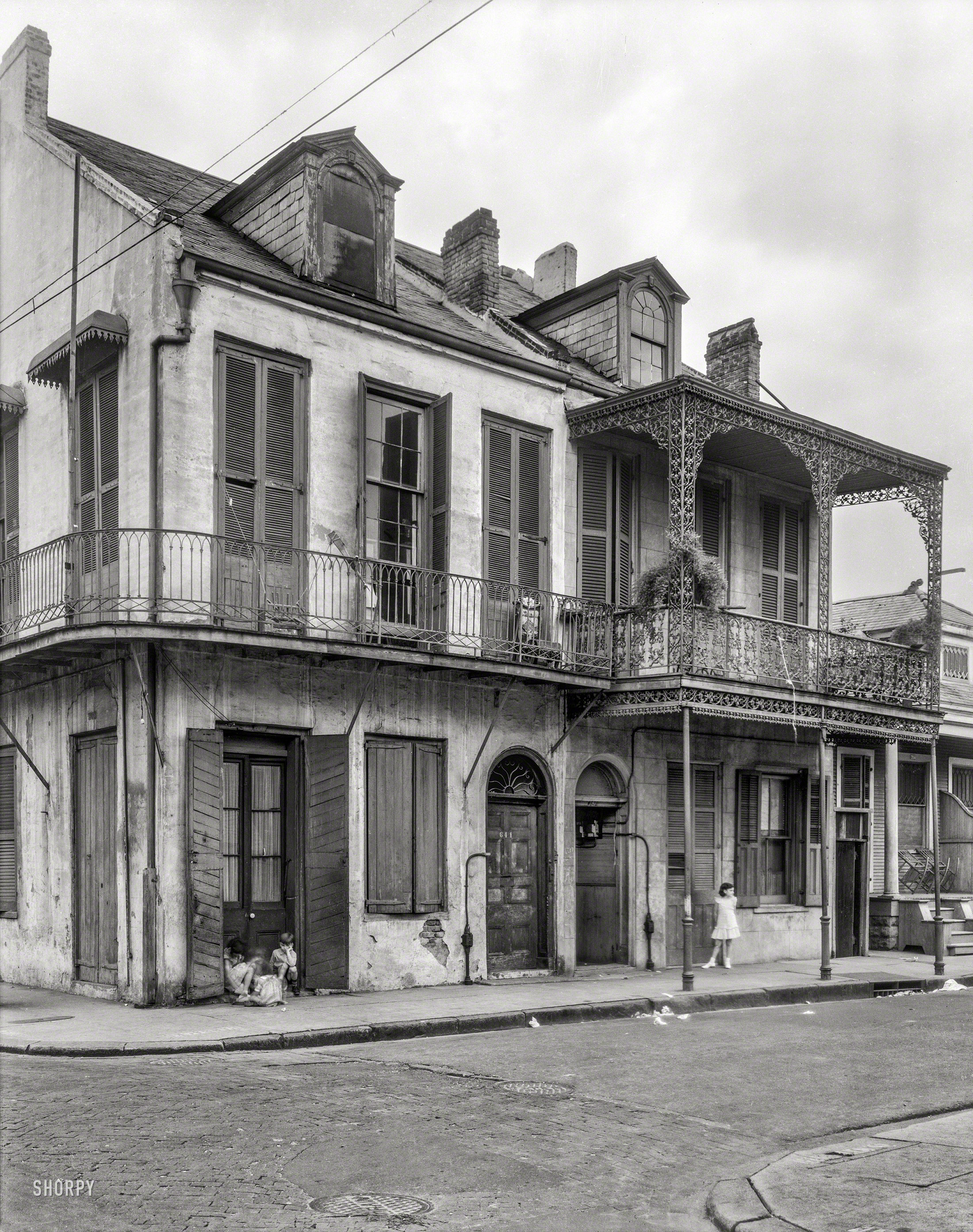 New Orleans circa 1937. "1300 Royal Street." Longtime residence of A. Fern. 8x10 inch acetate negative by Frances Benjamin Johnston. View full size.