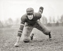 "Loehler, GWU, 1920." John "Johnny" Loehler, formerly of Tech High, now a Hatchetites gridiron star. National Photo Co. glass negative. View full size.