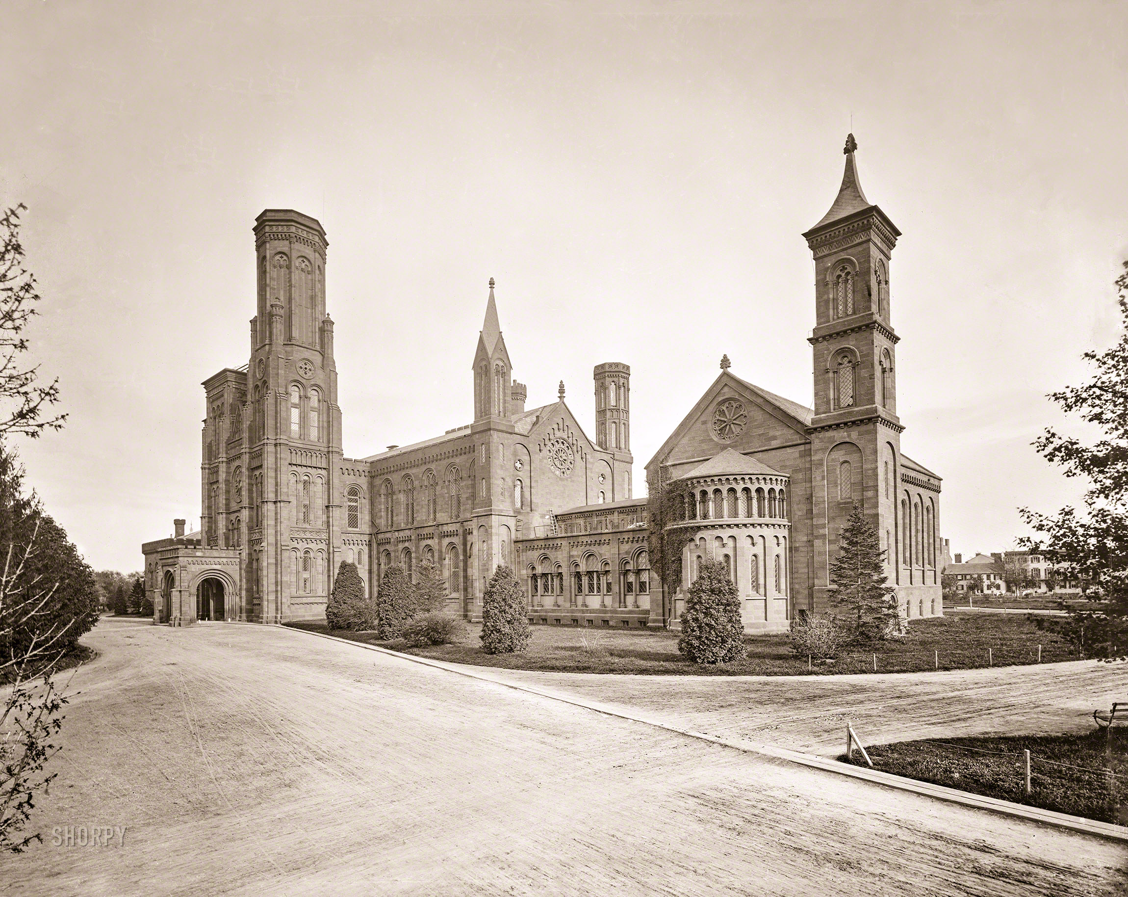 Washington, D.C. "Smithsonian Institute, 1860-1865." Wet collodion glass plate, Brady-Handy Collection. View full size.