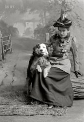 Washington, D.C., between January 1891 and January 1894. "Beall, Nellie." And her little dog, too. 5x7 inch glass negative from the C.M. Bell portrait studio. View full size.