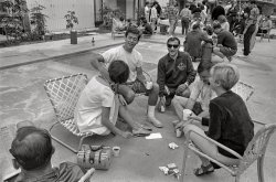 May 30, 1967. "Luxury apartments for single boys and girls in Los Angeles." Poolside at the South Bay Club Apartments in Torrance on Memorial Day. 35mm negative by Don Ornitz for the Look magazine assignment "Boys and Girls Together." View full size.