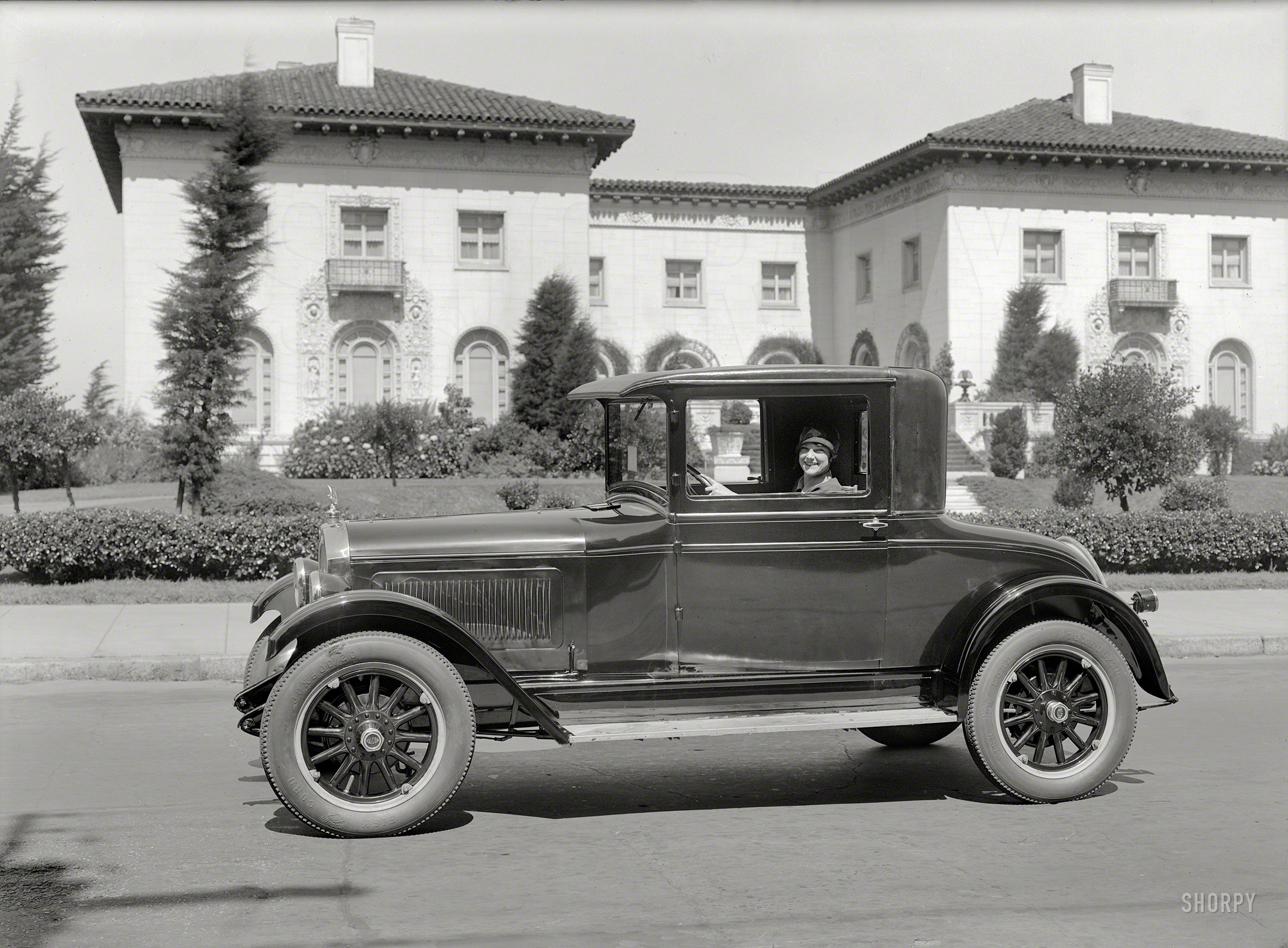 San Francisco circa 1927. "Falcon-Knight coupe." Latest hatchling in the Shorpy Aviary of Automotive Albatrosses. Glass negative by Chris Helin. View full size.