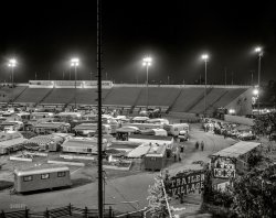 "1947 trailer show at Gilmore Field, Los Angeles." The Gypsy life, mid-century style. 4x5 negative by Watson from the News Photo Archive. View full size.