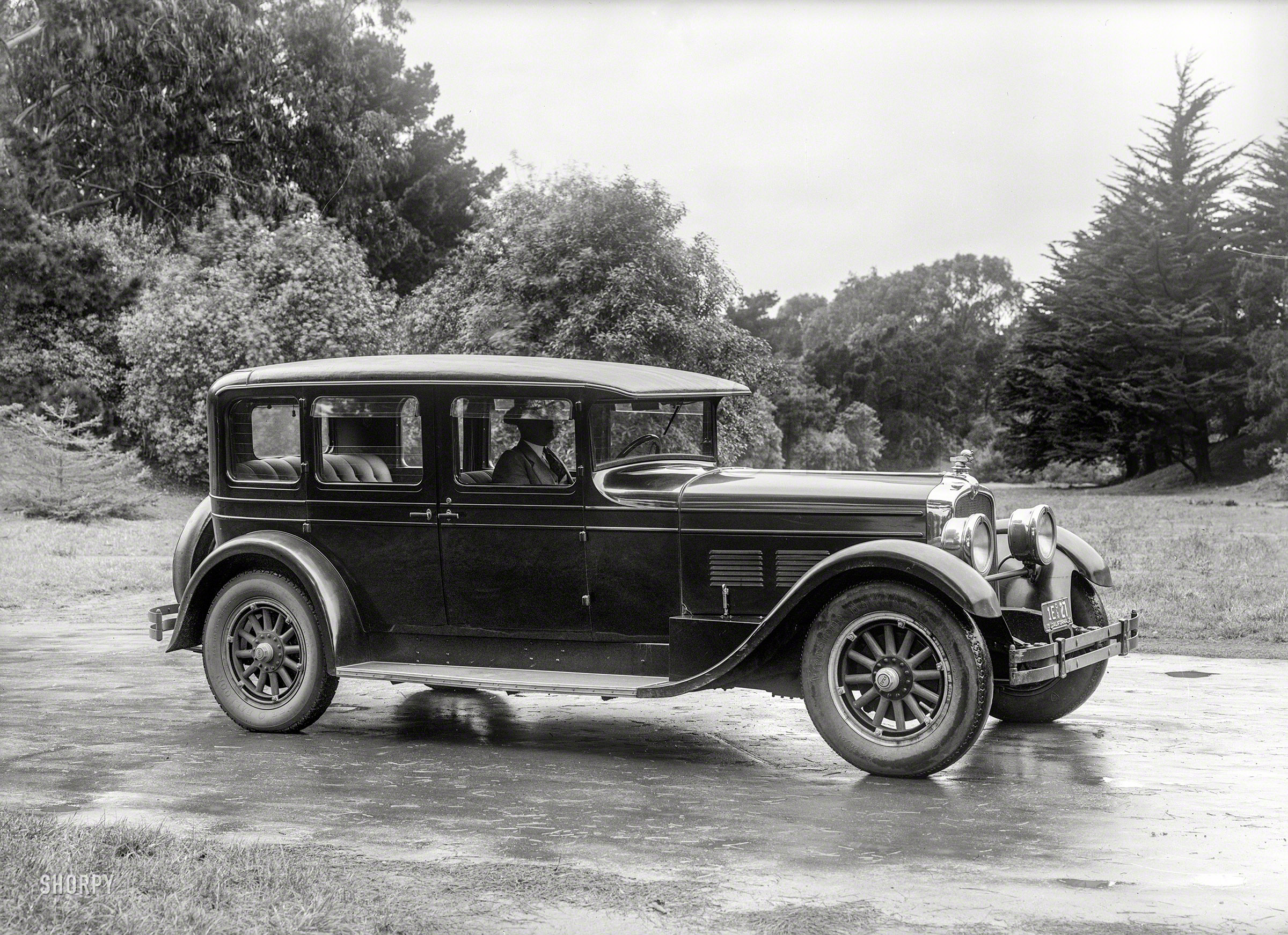 San Francisco, 1927. "Stutz Vertical Eight with Safety Chassis." Last glimpsed here. 5x7 glass negative by Christopher Helin. View full size.