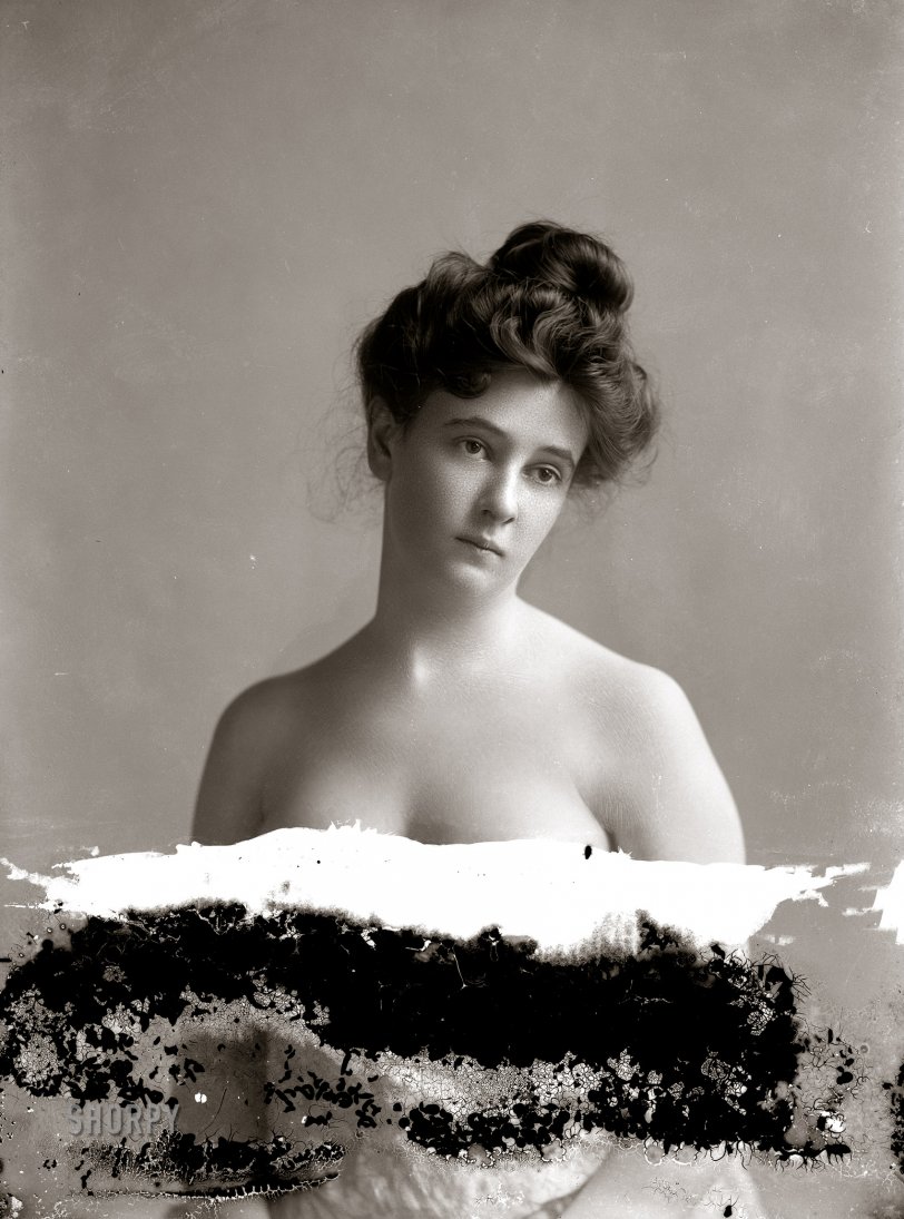 Circa 1902. "Miss K. Weston." Head and shoulders above the rest. 5x7 inch glass negative from the C.M. Bell portrait studio in Washington, D.C. View full size.
