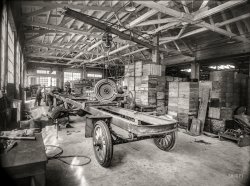 "Fageol Motors Co. truck assembly -- Oakland, California, 1918." 8x10 glass negative by the Cheney Photo Advertising Company. View full size.