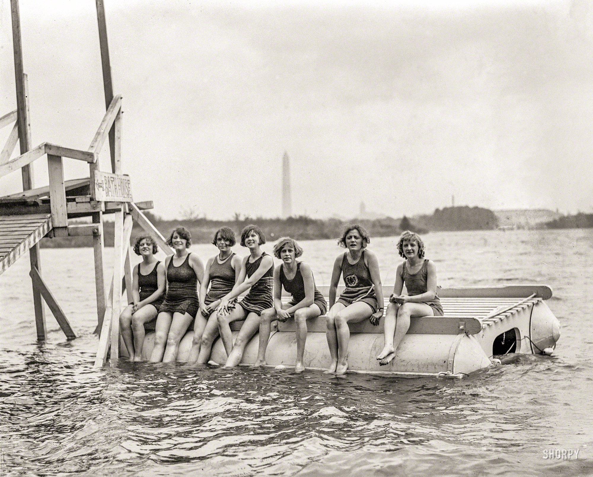 April 29, 1925. "Girls from Keith's [vaudeville theater] at Arlington Beach." National Photo Company Collection glass negative. View full size.
