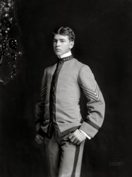 Washington, D.C., circa 1904. "H.D. Watts." Maryland Agricultural College alum (and Cadet Major, as well as tennis champion, football captain, calculus whiz, etc.) Harry Dorsey Watts, last seen here.  5x7 glass negative from the C.M. Bell portrait studio. View full size.
